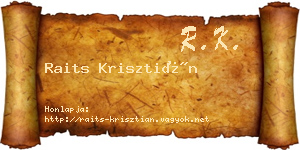 Raits Krisztián névjegykártya